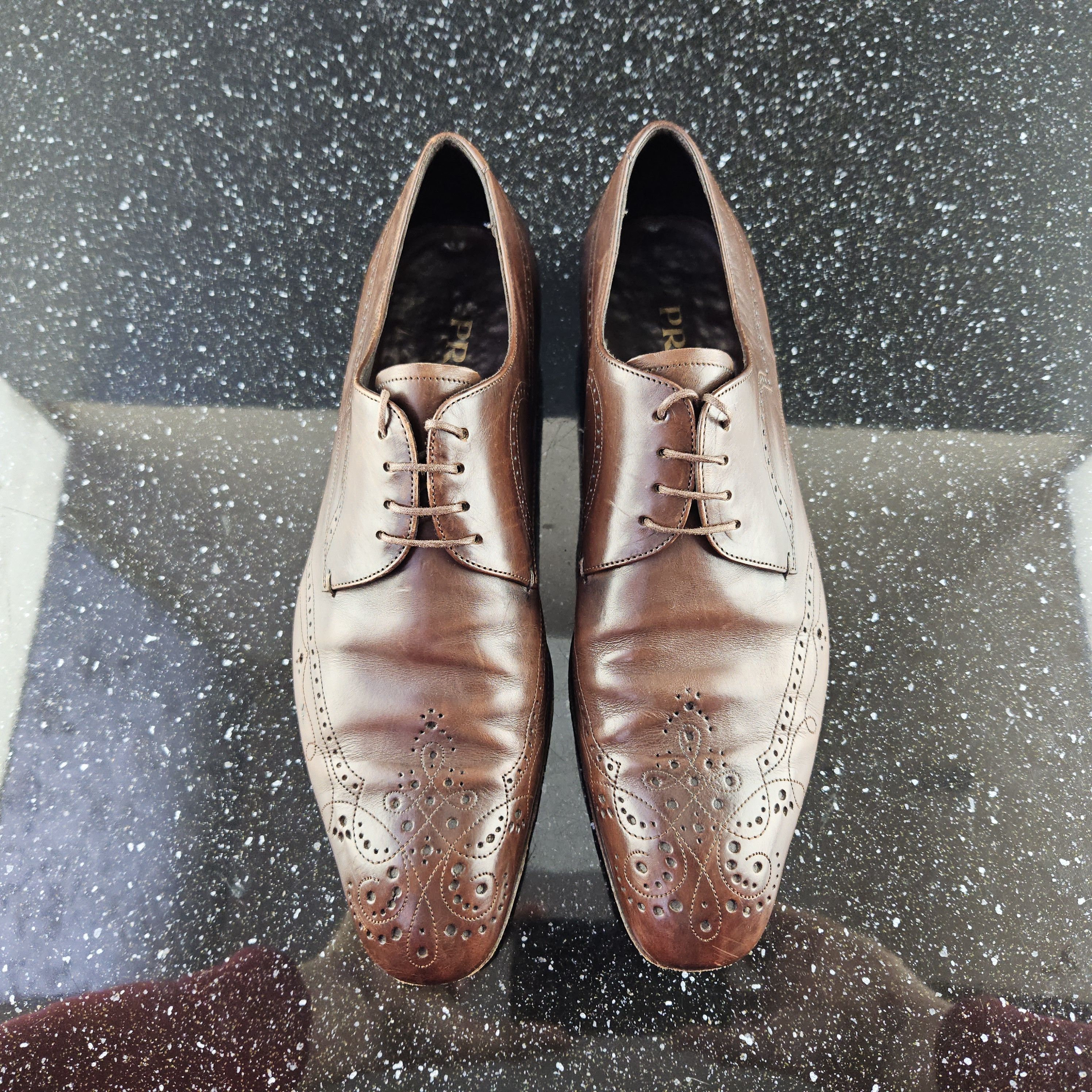 Prada Prada Brown leather brogue dress shoes Size US 8.5 / EU 41-42 - 10 Thumbnail