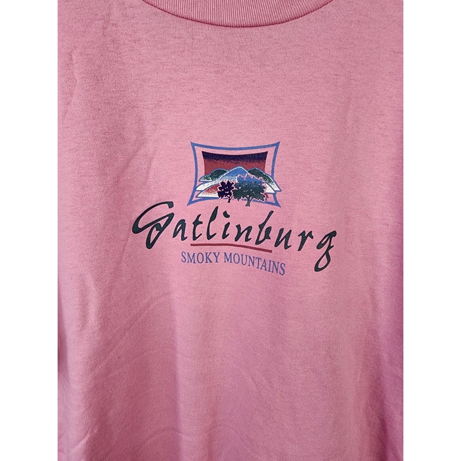 Jerzees Vintage Gatlinburg Shirt Smoky Mountains Pink 90s T-Shirt L Size US L / EU 52-54 / 3 - 2 Thumbnail