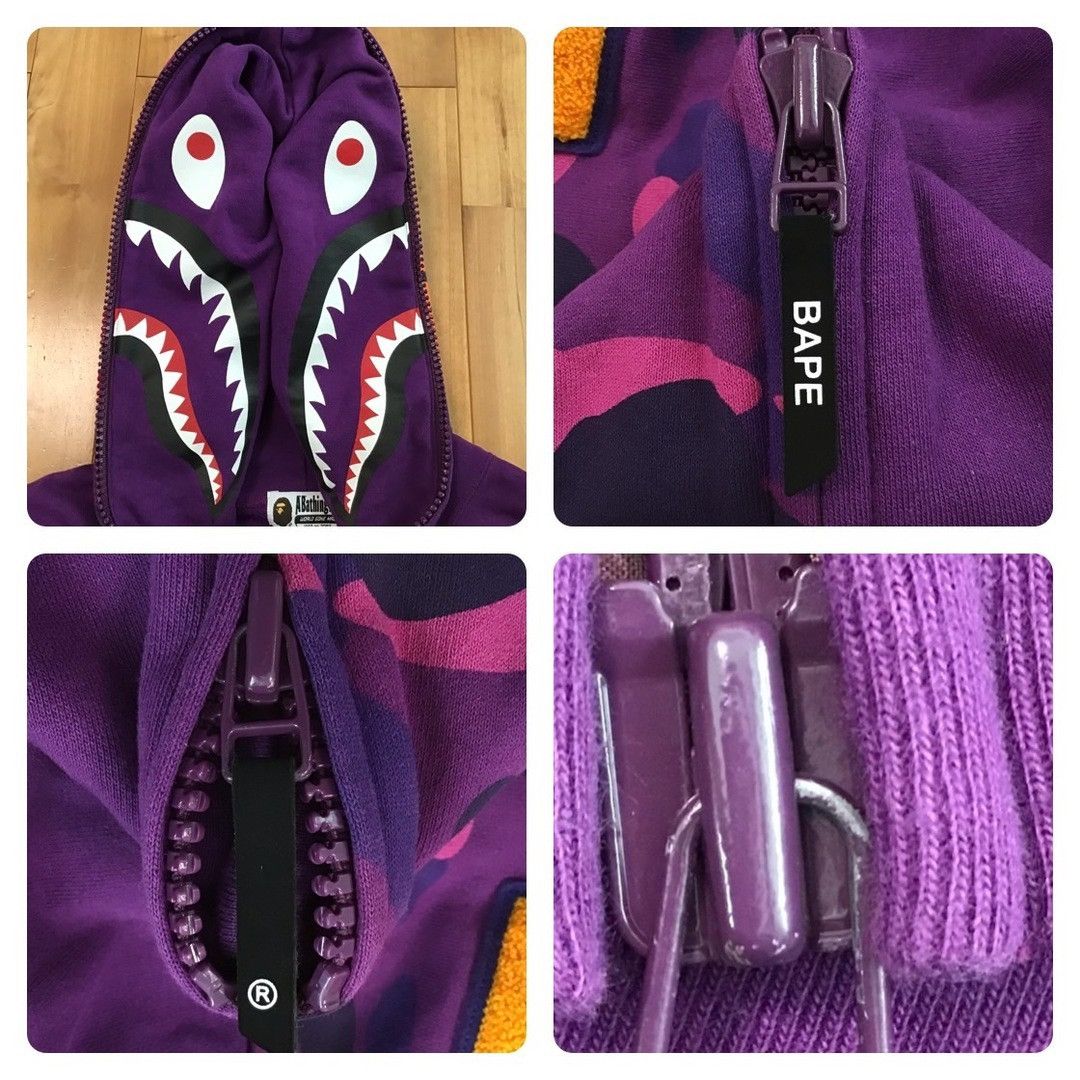 Bape BAPE Giant shark full zip hoodie purple camo a bathing ape Size US XL / EU 56 / 4 - 8 Thumbnail