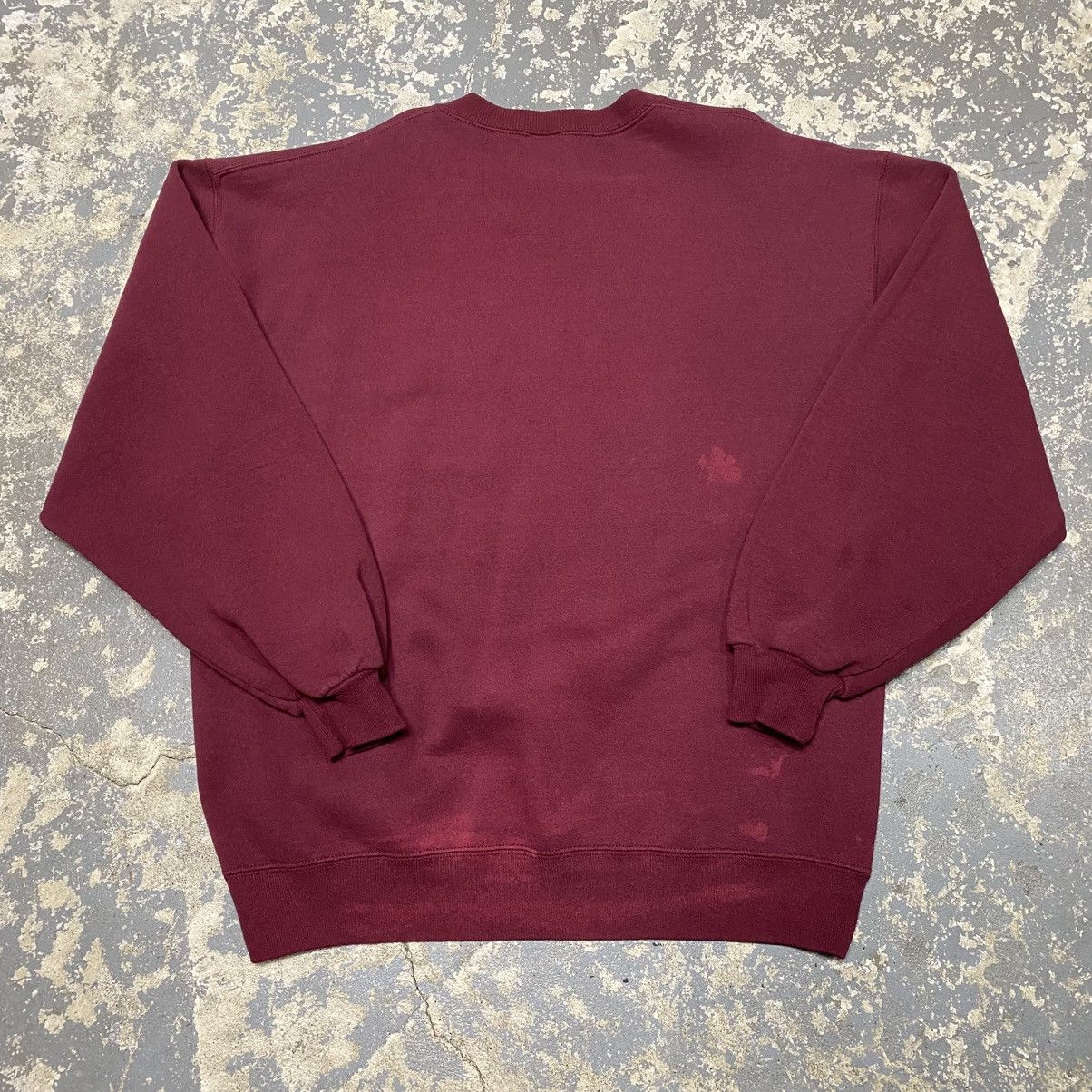 Russell Athletic × Vintage Vintage Russell Athletic Maroon Blank Boxy Crewneck Hoodie Size US L / EU 52-54 / 3 - 6 Thumbnail