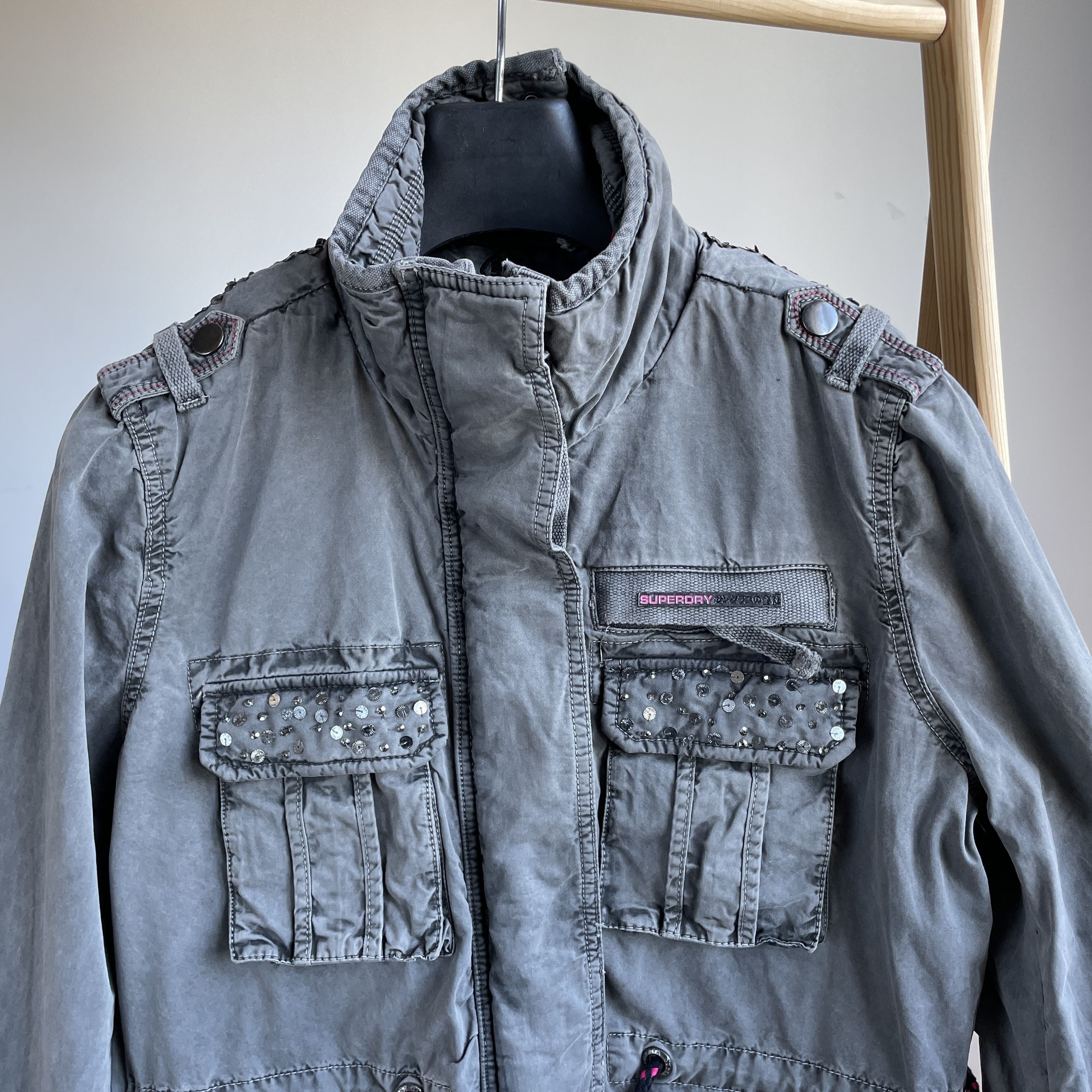 Superdry BNWT Superdry Womens Military Embellished Field Flag Jacket Size L / US 10 / IT 46 - 5 Thumbnail