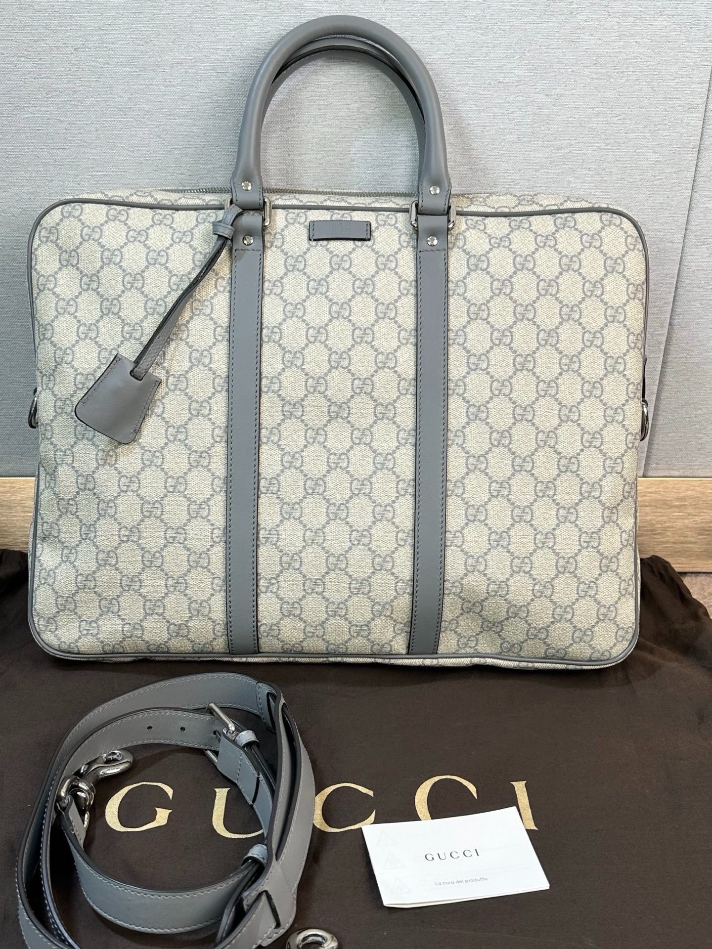 Gucci Gucci Gray GG Monogram Briefcase Size ONE SIZE - 1 Thumbnail