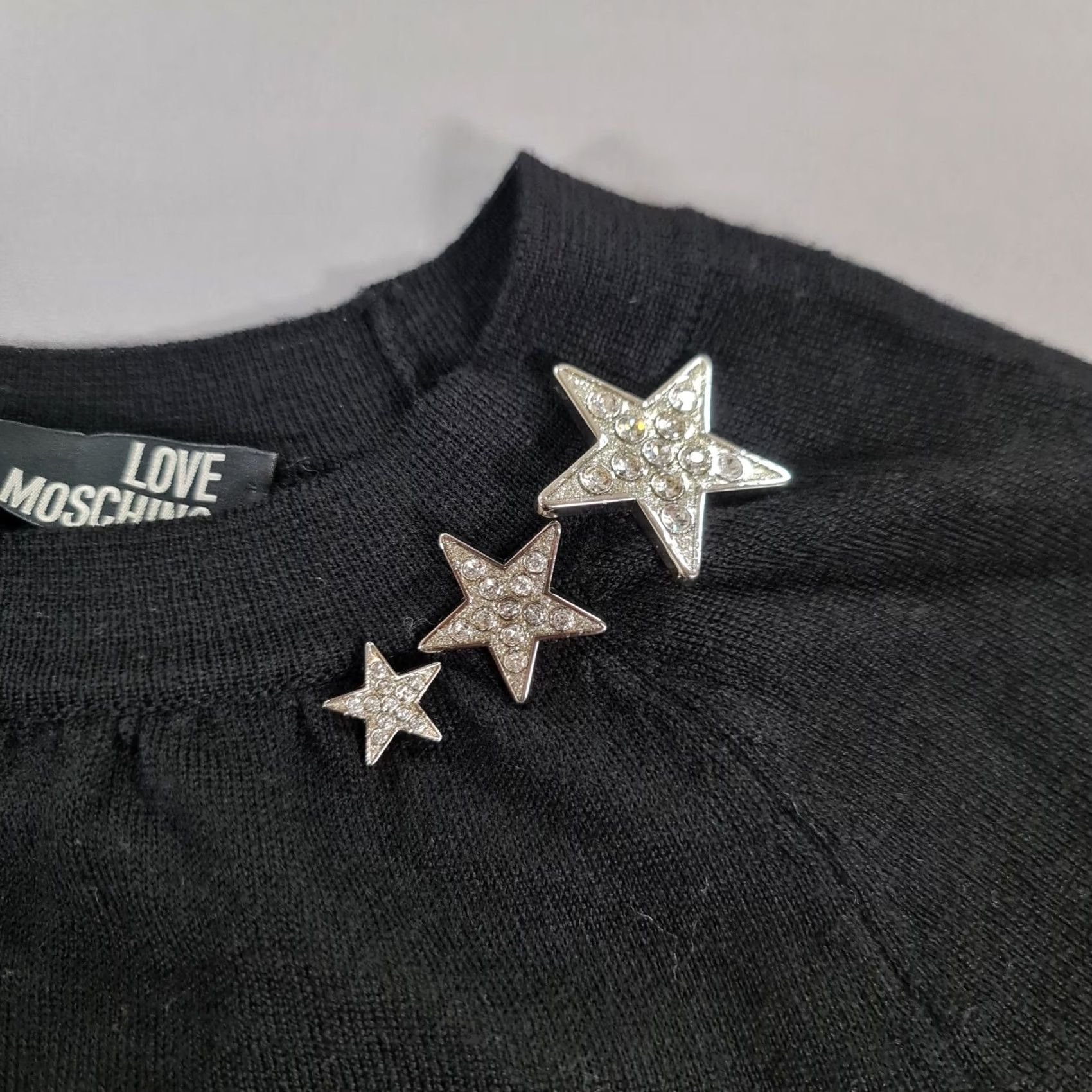 Moschino Love Moschino Womens Jumper Black 10 UK Wool Pullover Crew Neck Long Sleeve Knit Weight Regular Size 10 Size L / US 10 / IT 46 - 5 Thumbnail