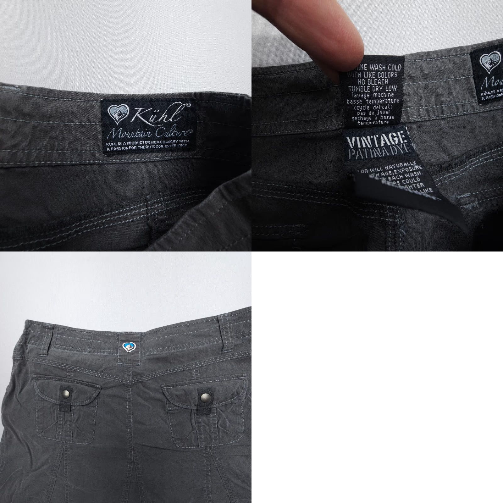 Vintage VINTAGE Kuhl Skirt Womens 4 A-Line Knee Length Gray Cotton Blend Canvas Stretch Pockets Button Logo - Mens? No gender specified. Size 27" / US 4 / IT 40 - 8 Thumbnail