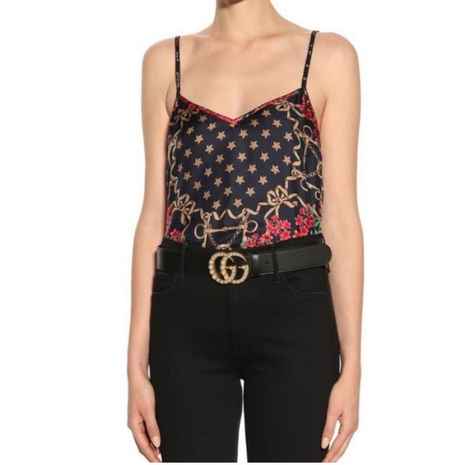 Gucci GUCCI GG pearl logo leather belt size 80 Size ONE SIZE - 2 Thumbnail