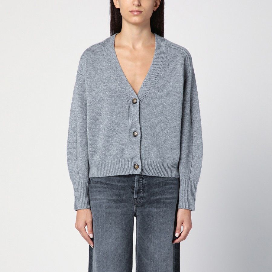 Loulou de Saison o1d2blof0824 Wool Cashmere Zanzibar Cardigan in Grey Size L / US 10 / IT 46 - 1 Thumbnail