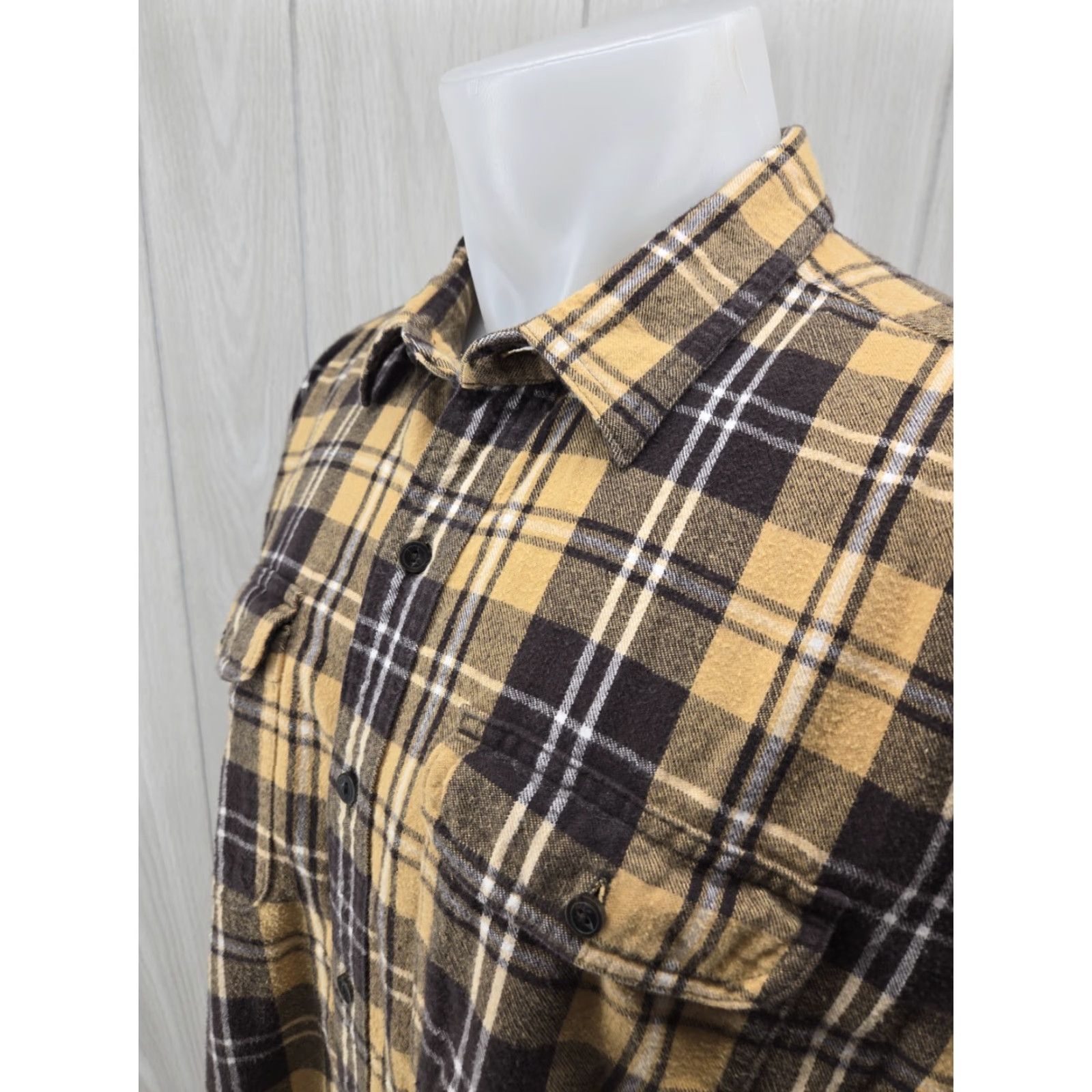 Vintage VINTAGE LL Bean Shirt Mens XL-Reg Flannel Slightly Fitted Yellow Cotton Plaid Size US XL / EU 56 / 4 - 5 Thumbnail