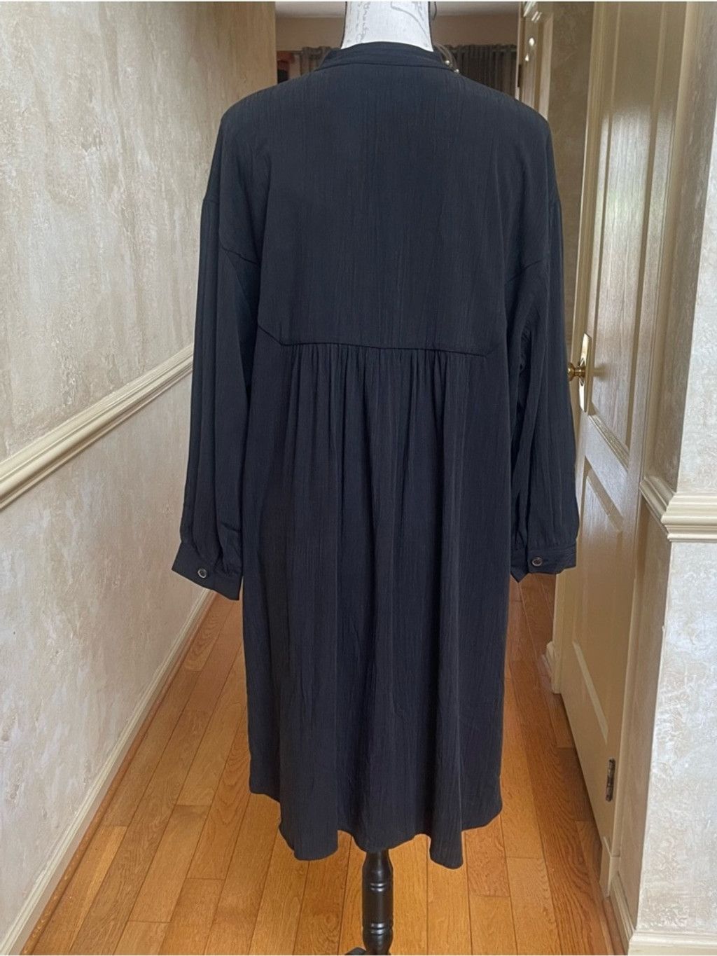 Zara ZARA Black Crinkle Oversized Shirt Tunic Sz S-M NWT Size M / US 6-8 / IT 42-44 - 3 Thumbnail