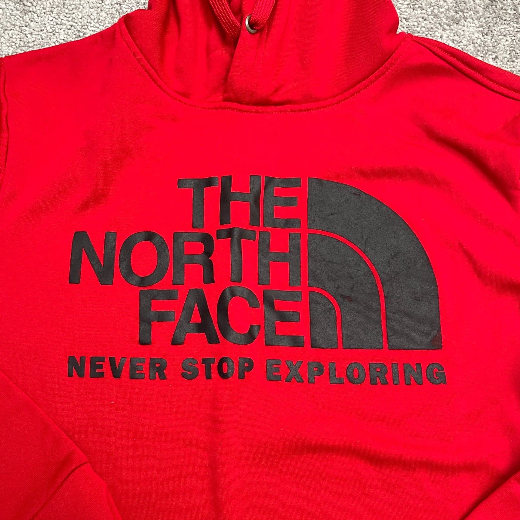 The North Face The North Face Hoodie Mens Medium Red Pullover Knit Sweatshirt Sports Outdoor All Seasons Hooded Pockets Graphic Print Crew Neck Size US M / EU 48-50 / 2 - 3 Thumbnail