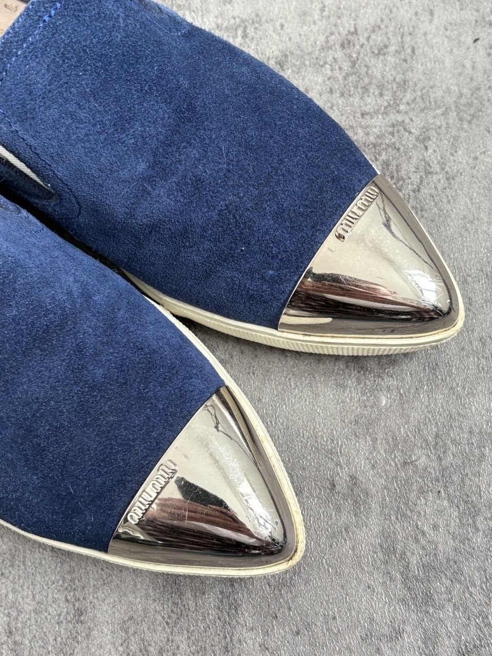 Miu Miu MIU MIU Metal Cap Toe Slip On Shoes Size US 6 / IT 36 - 7 Thumbnail