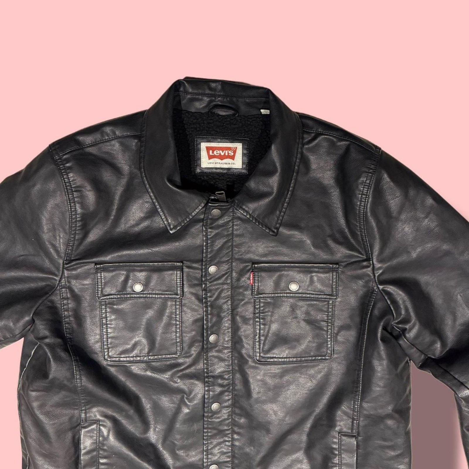 Levi's Levis black faux leather jacket Size US XL / EU 56 / 4 - 2 Thumbnail