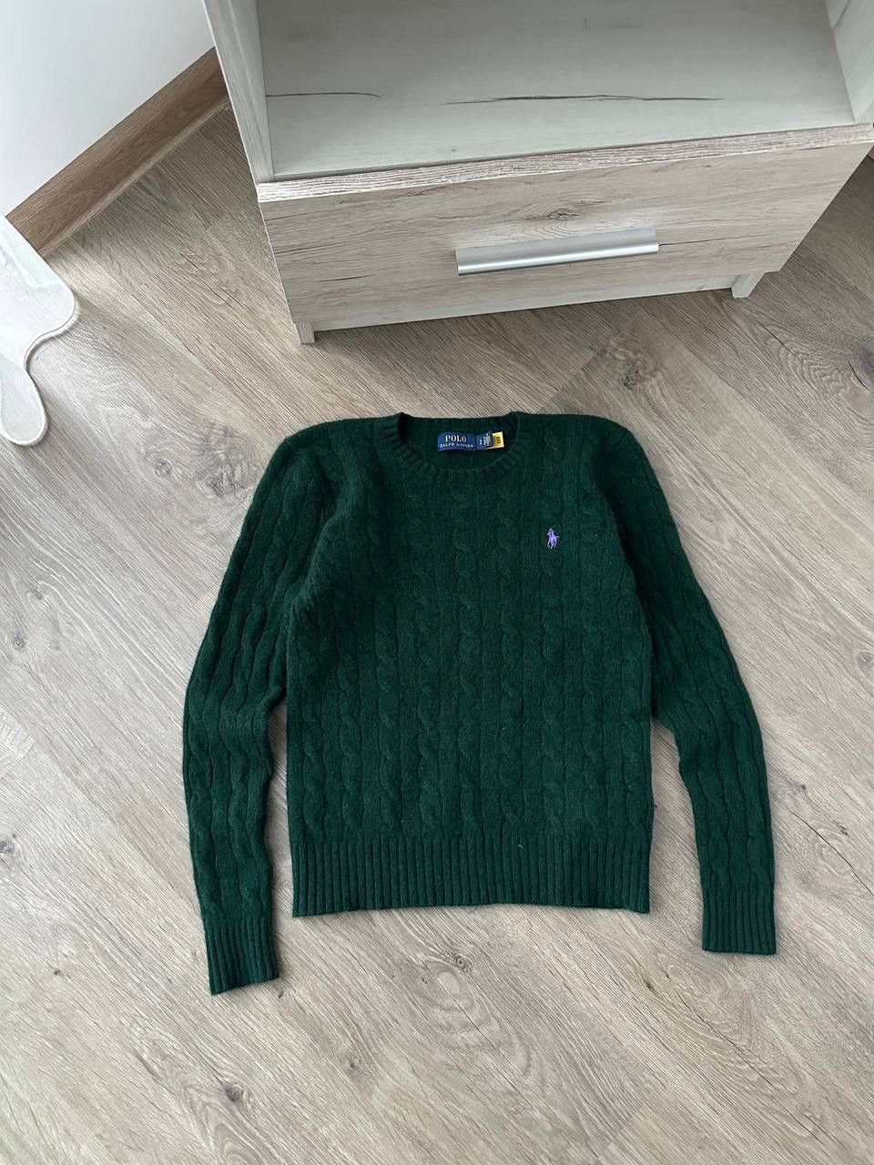 Polo Ralph Lauren × Vintage Vintage Polo Ralph Lauren Green Dark Cable Knit Sweater Size S / US 4 / IT 40 - 1 Thumbnail