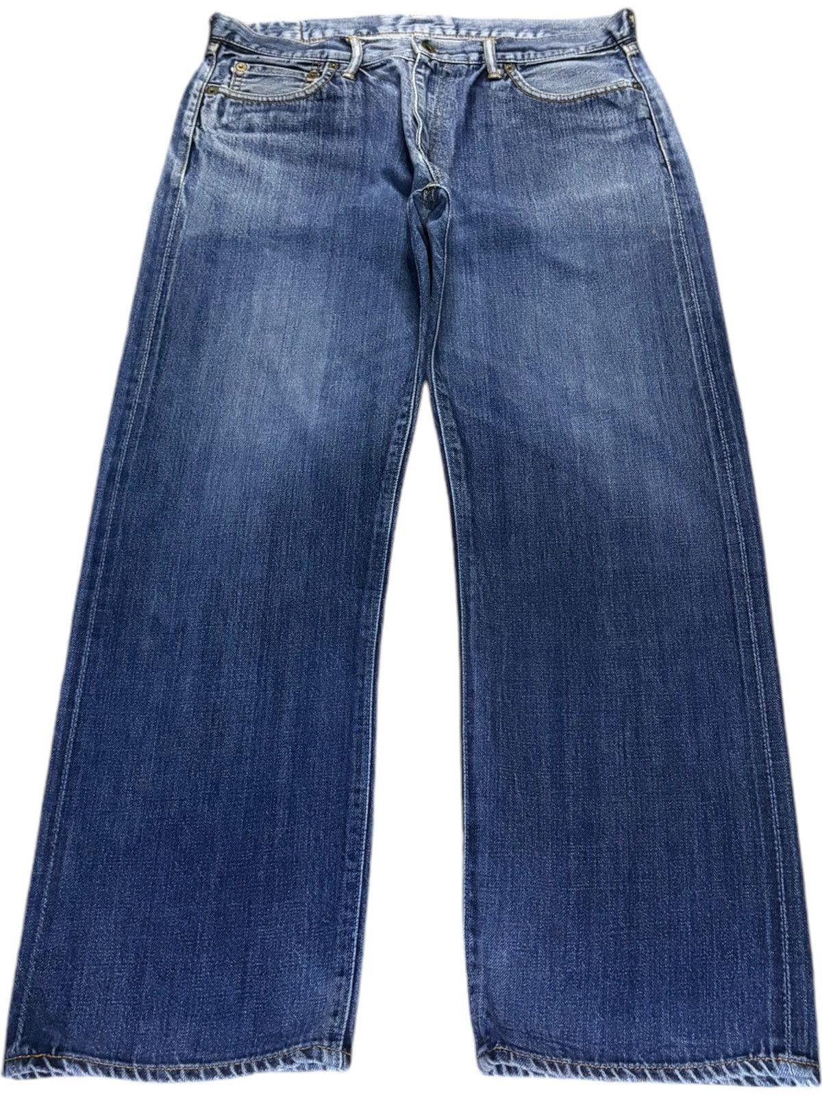 Japan Blue × Japanese Brand Vintage Japanese Japan Blue Selvedge Blue Wash Loose Jeans Size US 32 / EU 48 - 2 Thumbnail