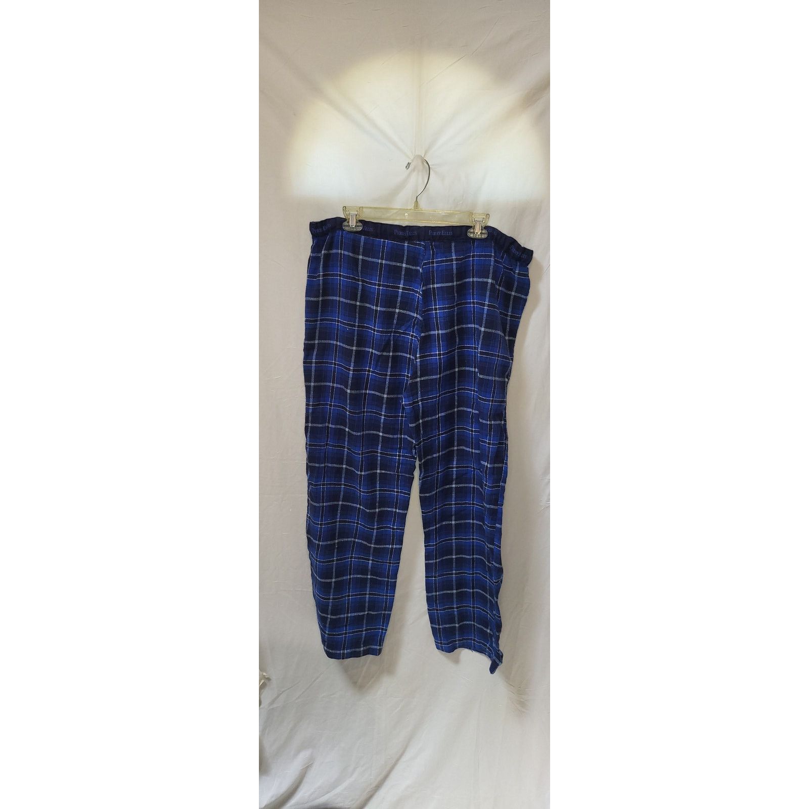 Perry Ellis Perry Ellis Cotton Blue Plaid Lounge Sleep Pants Size XXL Size US 42 / EU 58 - 2 Thumbnail