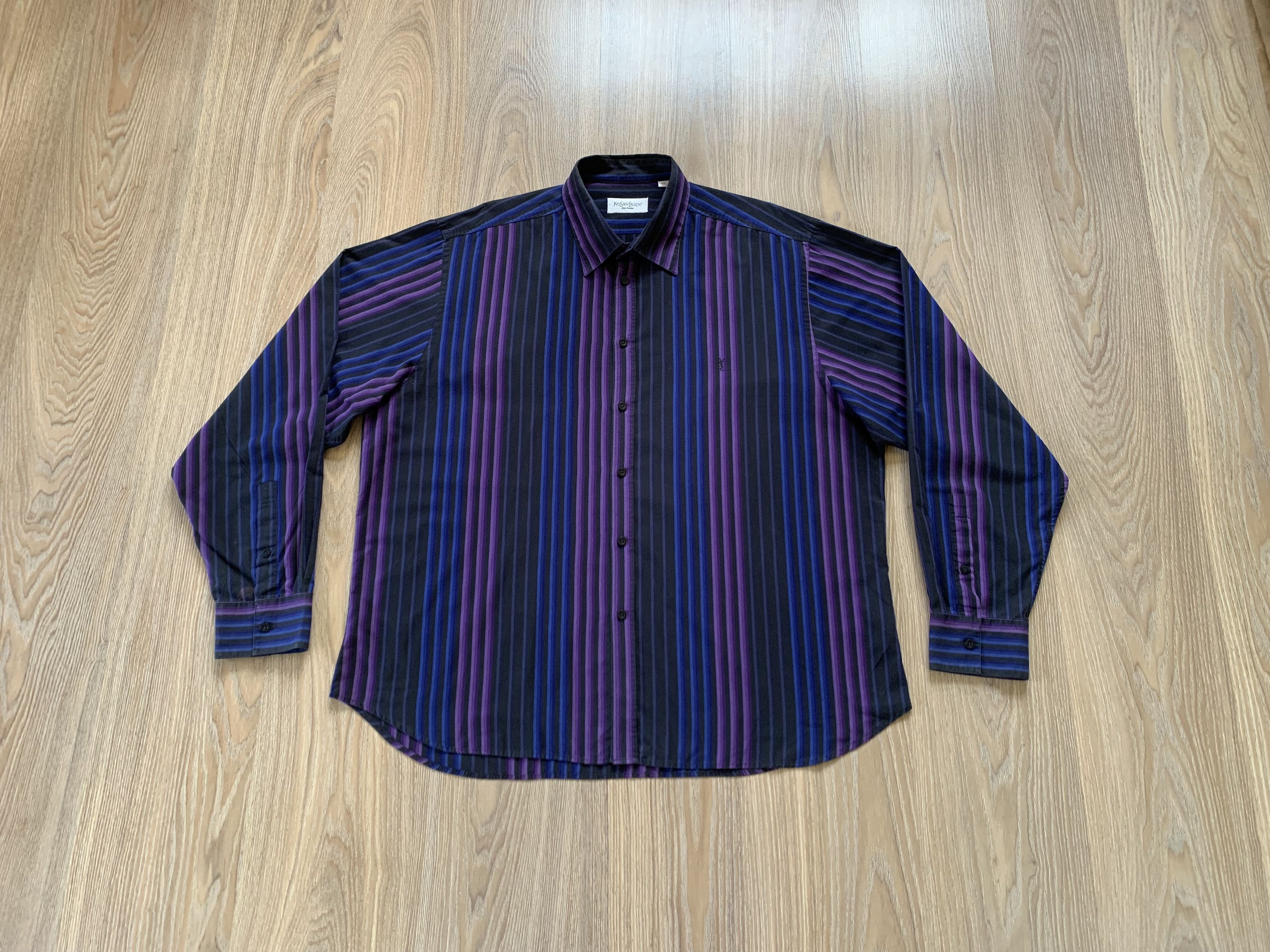Yves Saint Laurent Vintage Yves Saint Laurent Stripe Long Sleeve Shirt Size US XXL / EU 58 / 5 - 1 Thumbnail