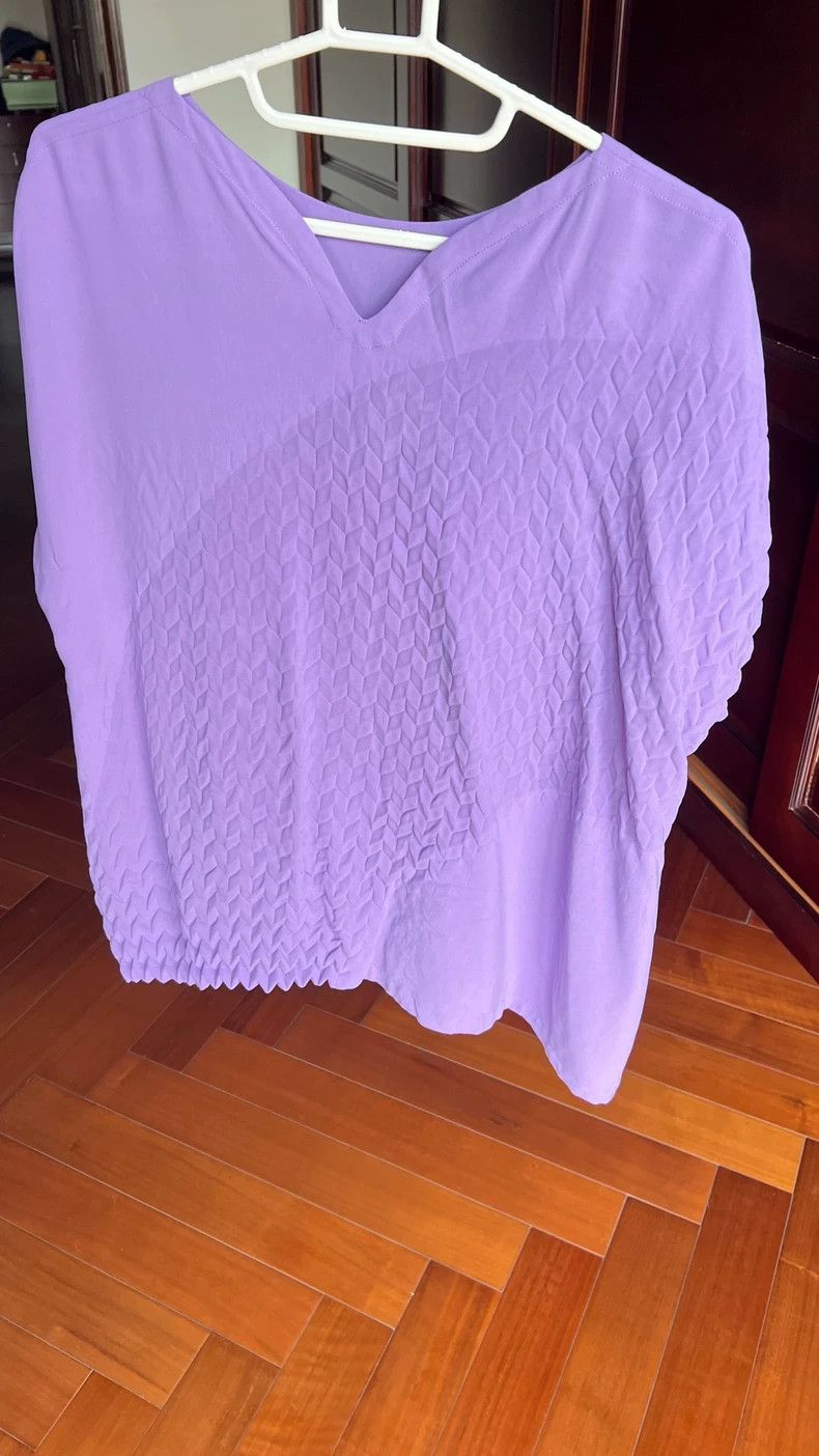 Issey Miyake Issey Miyake Purple small fish-shaped short-sleeved shirt Size XS / US 0-2 / IT 36-38 - 4 Thumbnail