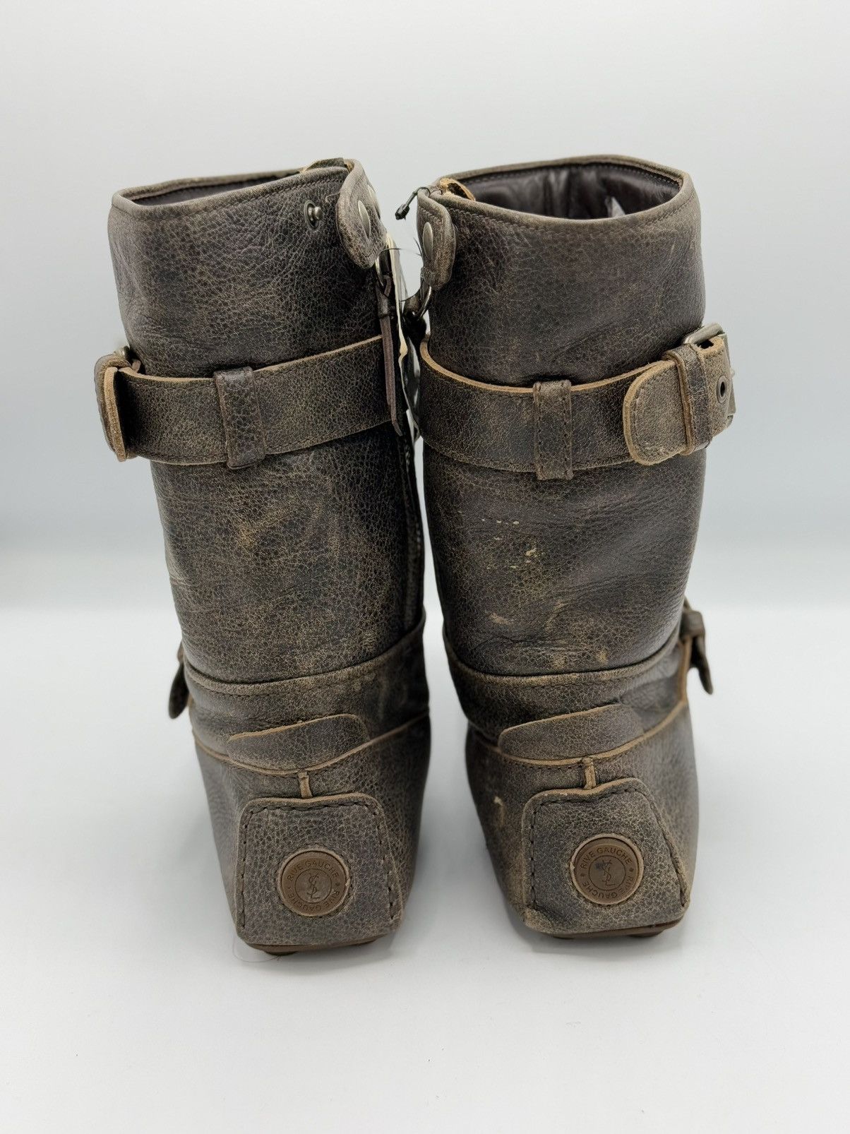 Tom Ford × Yves Saint Laurent Yves Saint Laurent Side Zip Boots Leather Size US 7.5 / EU 40-41 - 5 Thumbnail