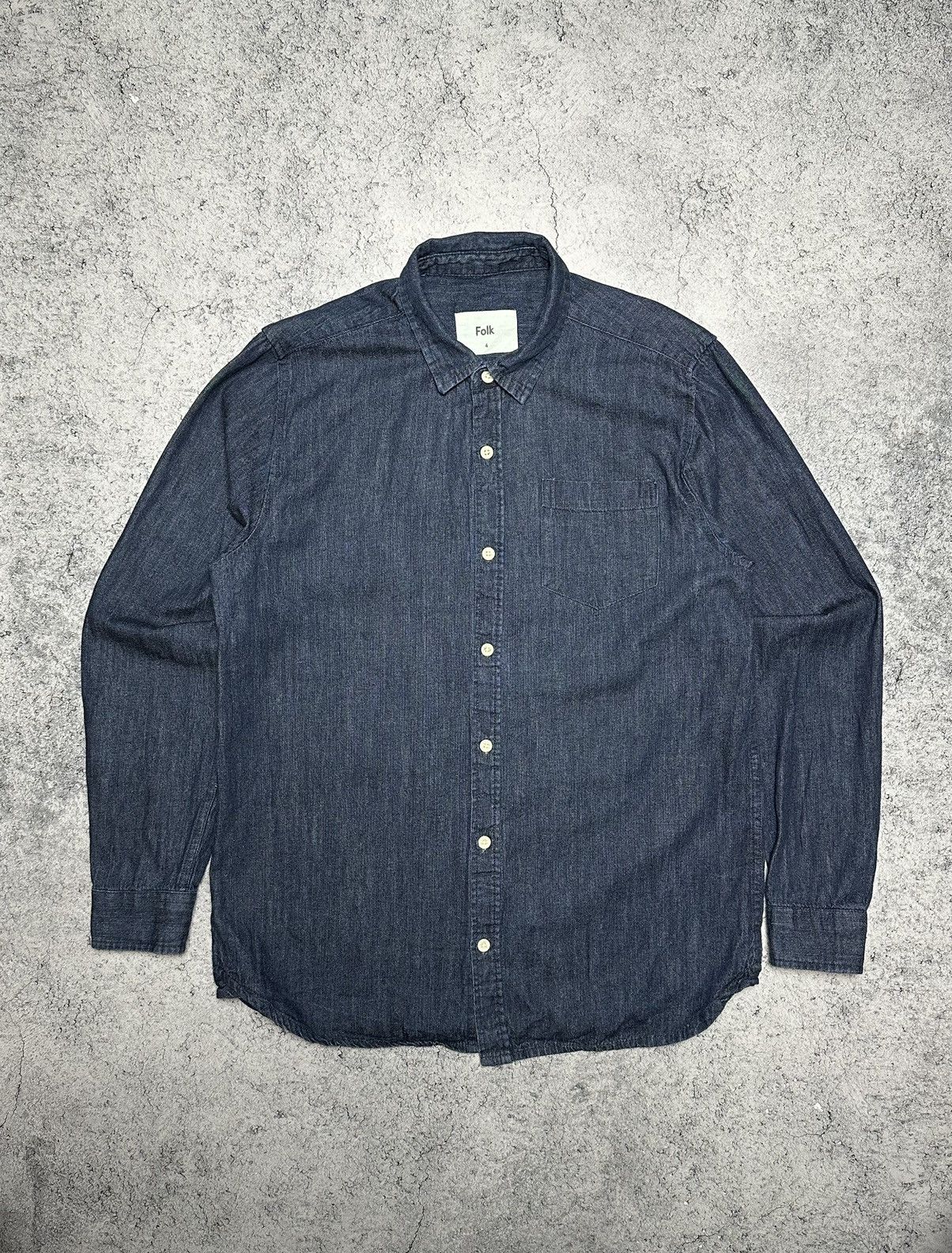 Folk Folk Denim Indigo Shirt Size 4 Size US L / EU 52-54 / 3 - 1 Thumbnail