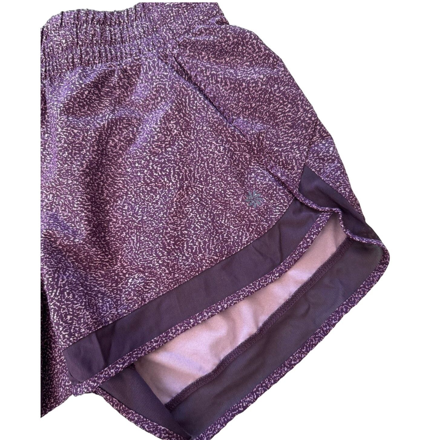 Athleta Athleta Printed Mesh Racer Run Short, Purple/Pink, 4" Inseam Size 25" / US 0 / IT 36 - 2 Thumbnail