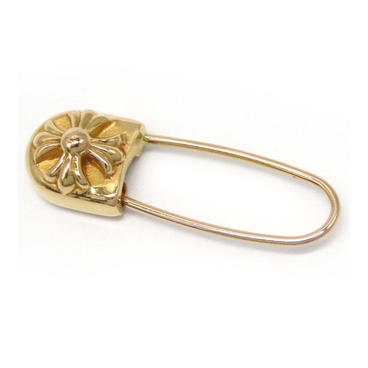 image of Chrome Hearts Gold Safety Pin Earrings, Women's