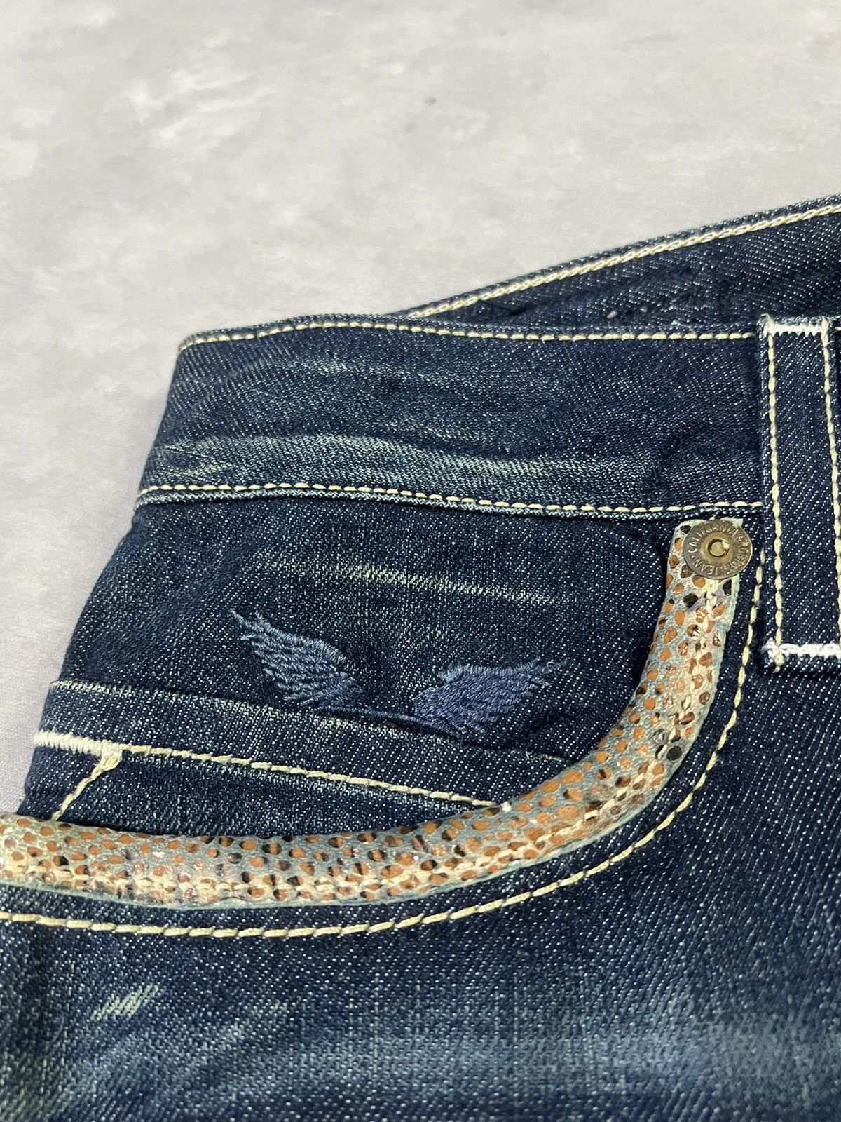 Hysteric Glamour × Undercover 2000s Robin Jean Leather Snake Studded Bootcut y2k Lgb Ifsix Size US 30 / EU 46 - 8 Thumbnail