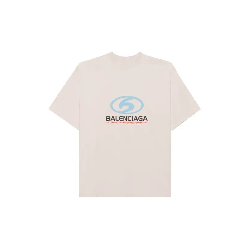 Balenciaga o1la1rc1a1224 Surfer T-Shirt Medium Fit in Ecru/Light Blue Size US XL / EU 56 / 4 - 1 Thumbnail