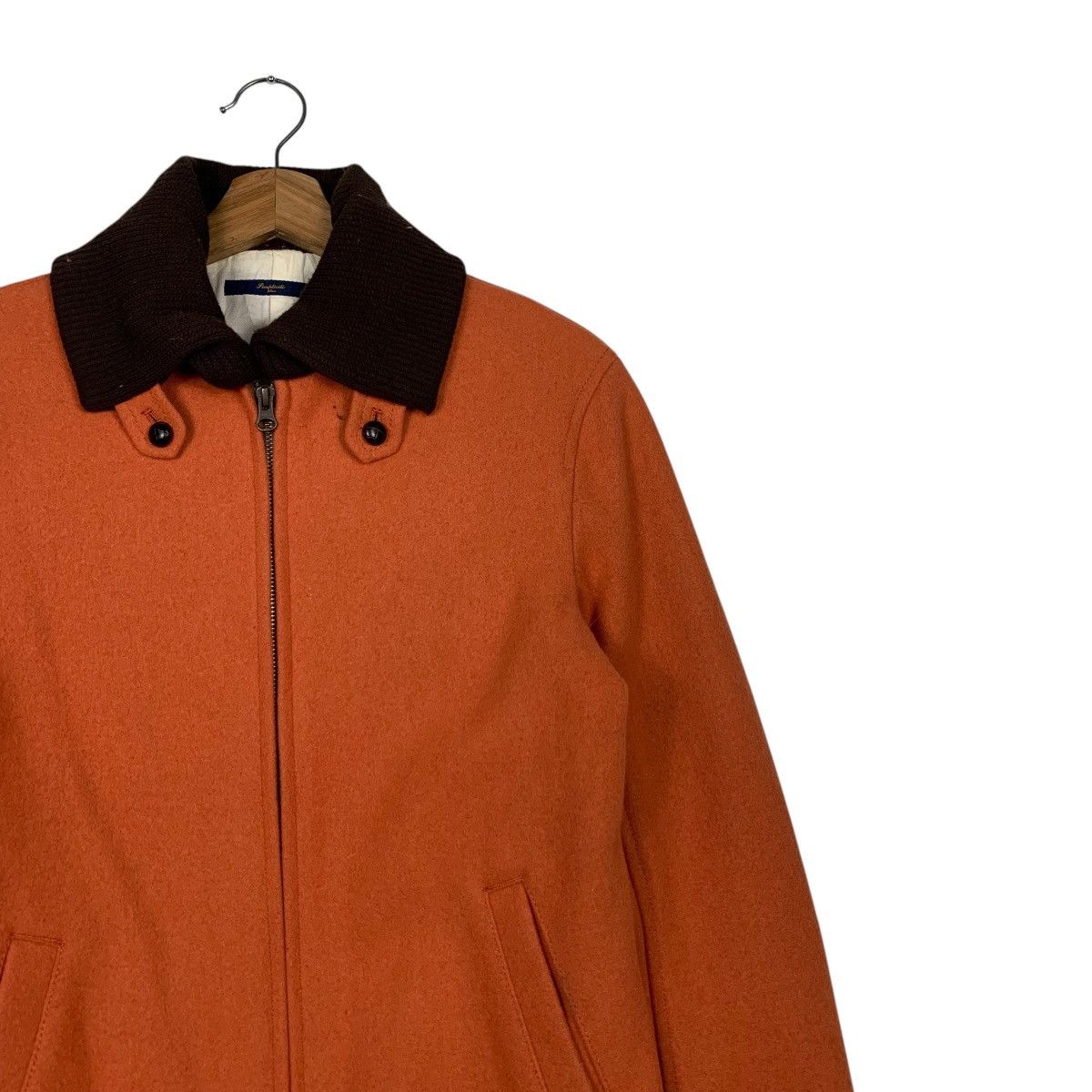 Japanese Brand SIMPLICITE PLUS Orange Wool Casual Jacket #2306-C103 Size US S / EU 44-46 / 1 - 5 Thumbnail