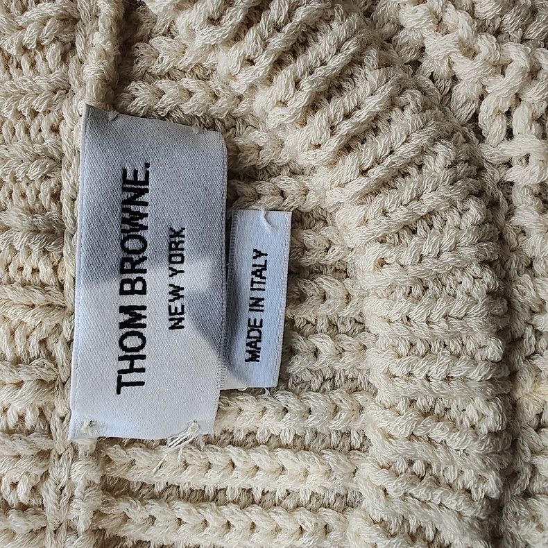 Thom Browne Thom Browne White knit hoodie Size US L / EU 52-54 / 3 - 4 Thumbnail