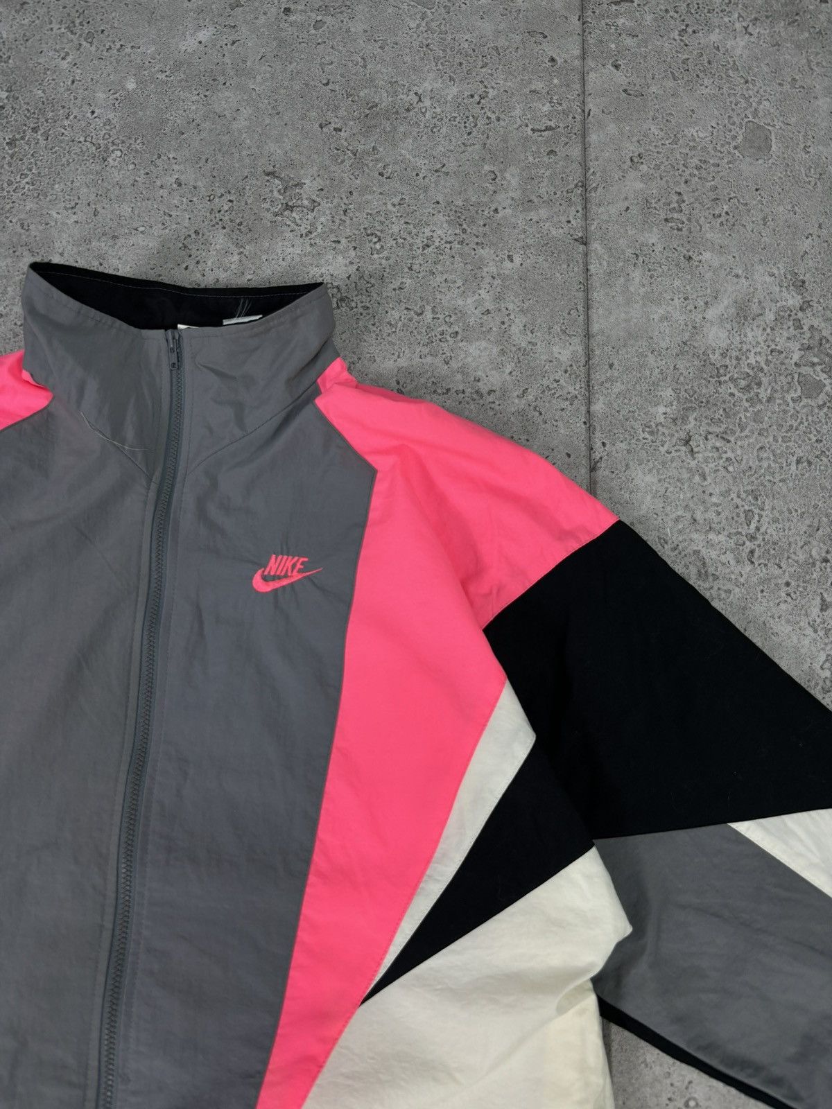 Nike × Vintage Crazy 80s Rare Zip Jacket Hoodie Nike Boxy Y2K Swoosh Size US L / EU 52-54 / 3 - 2 Thumbnail