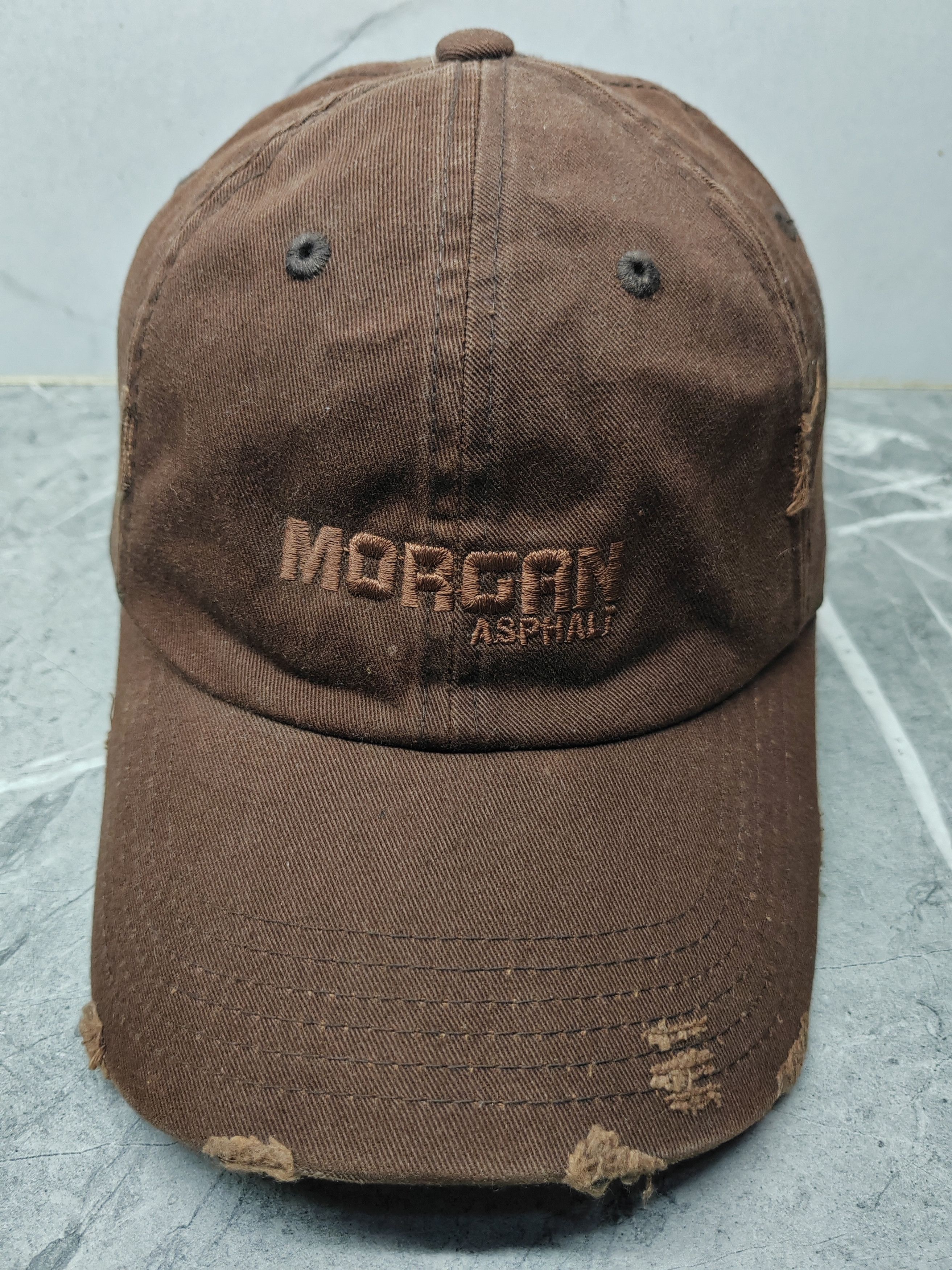 Japanese Brand Vintage Morgan Asphalt Distressed Style Cap Hat Size ONE SIZE - 2 Thumbnail