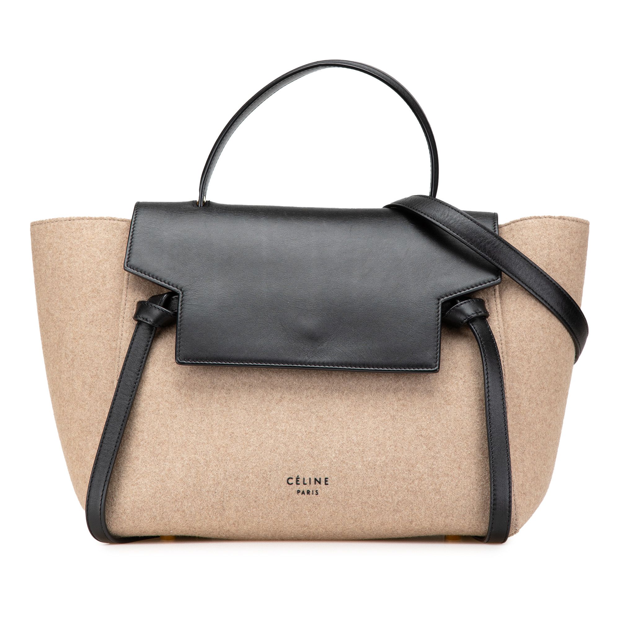 Celine Mini Felt Belt Bag in Brown, Women's