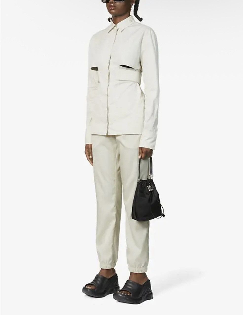 Givenchy Givenchy - Cut Out Slim - Button Down Shirt - Pearl White Size XXS / US 00 / IT 34 - 1 Thumbnail