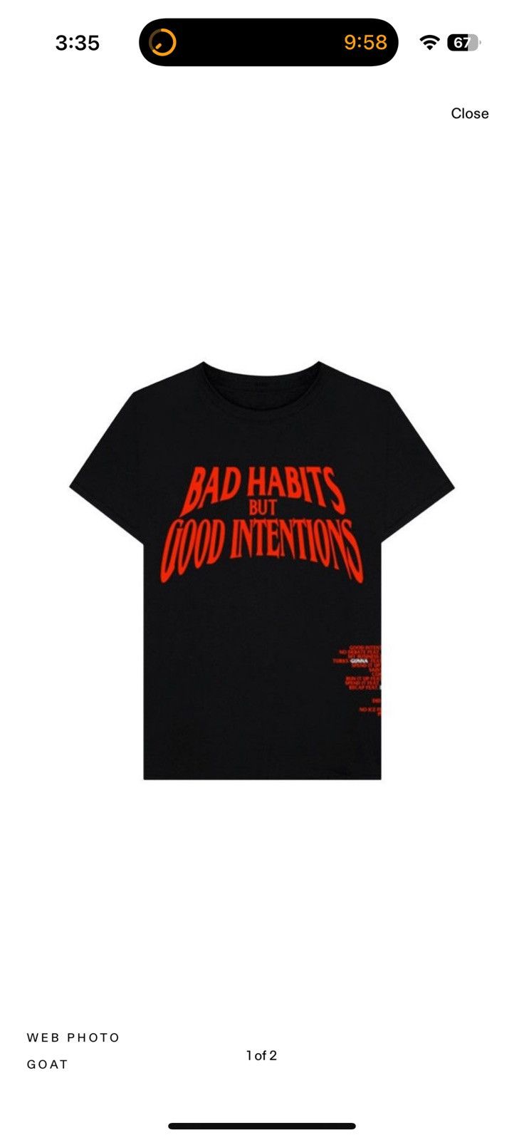 Vlone Vlone Bad Habits Tee Black Size US S / EU 44-46 / 1 - 1 Thumbnail