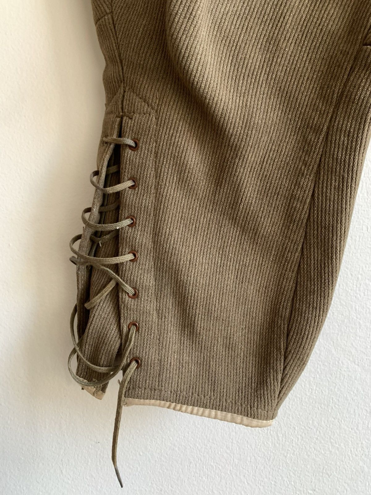 Vintage 1910’s WWI French Military Jodhpur Wool Whipcord Pants Size US 33 - 4 Thumbnail
