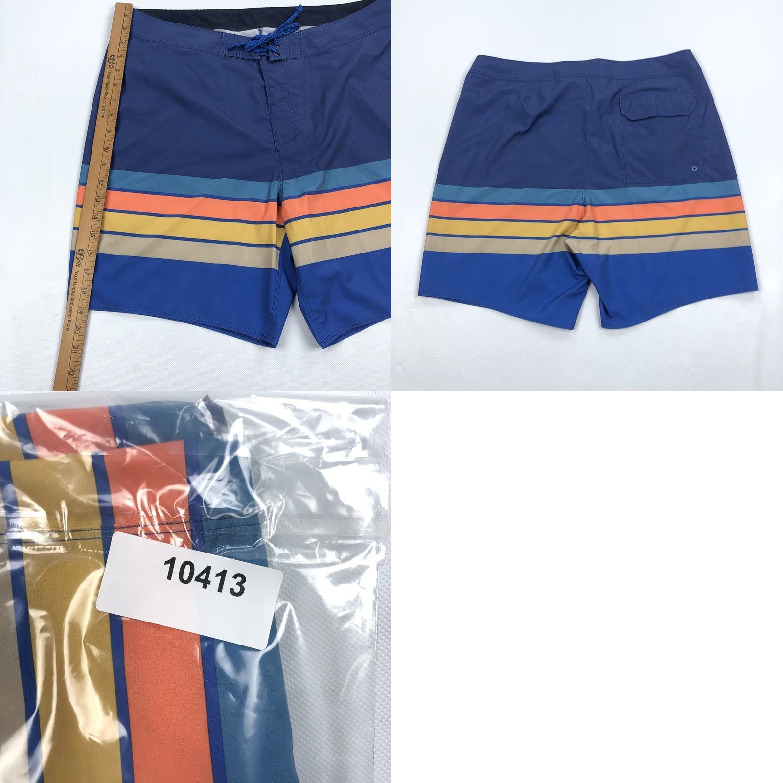 Patagonia Patagonia Hydro Series Boardshorts Striped Superior Blue Mens 36 Regular Quick Dry Recycled Polyester Pockets DWR Size US 36 / EU 52 - 8 Thumbnail
