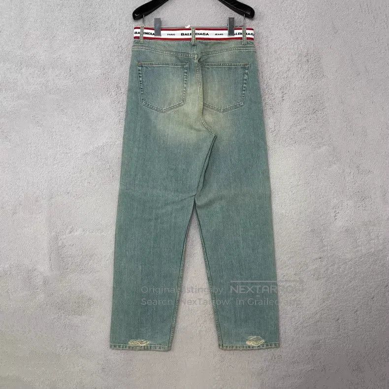 Balenciaga Balenciaga size XS Distressed Destroyed Denim Belted Twill Size US 27 - 2 Thumbnail