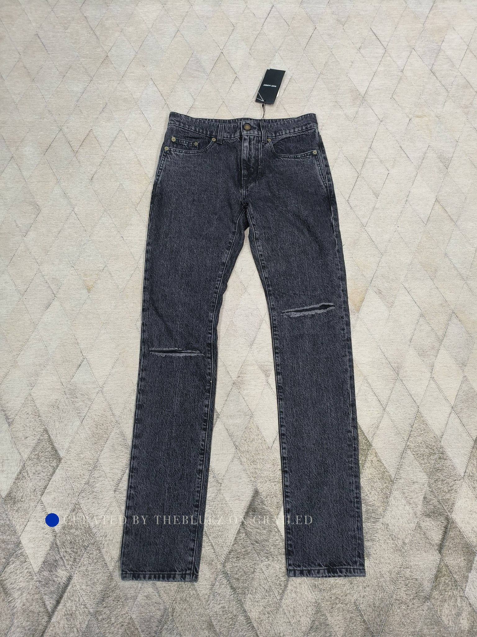 Saint Laurent Paris Black Ripped Denim Jeans Size 28 Size US 28 / EU 44 - 1 Thumbnail