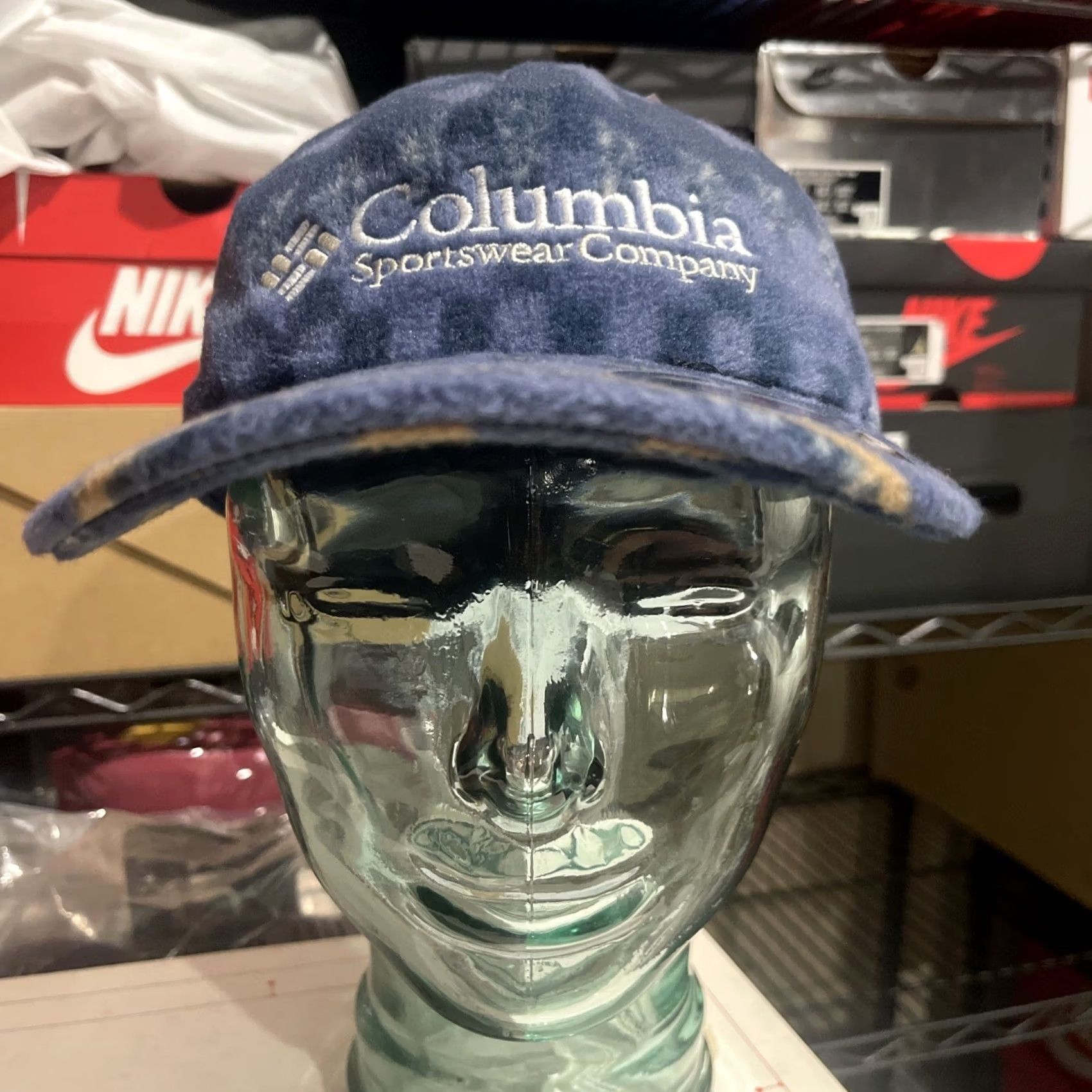 Vintage Columbia Hat Cap Adult S/M Fleece Flexfit Outdoor Mens Winter Blue Hat Cap Size US S / EU 44-46 / 1 - 2 Thumbnail
