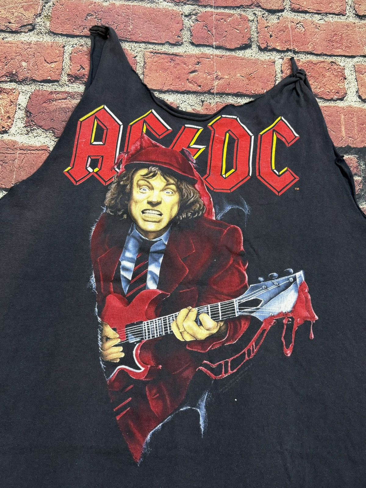 Brockum Vintage ACDC 90s Ballbreaker Band Tee Chopped Sleeves Size US XL / EU 56 / 4 - 3 Thumbnail