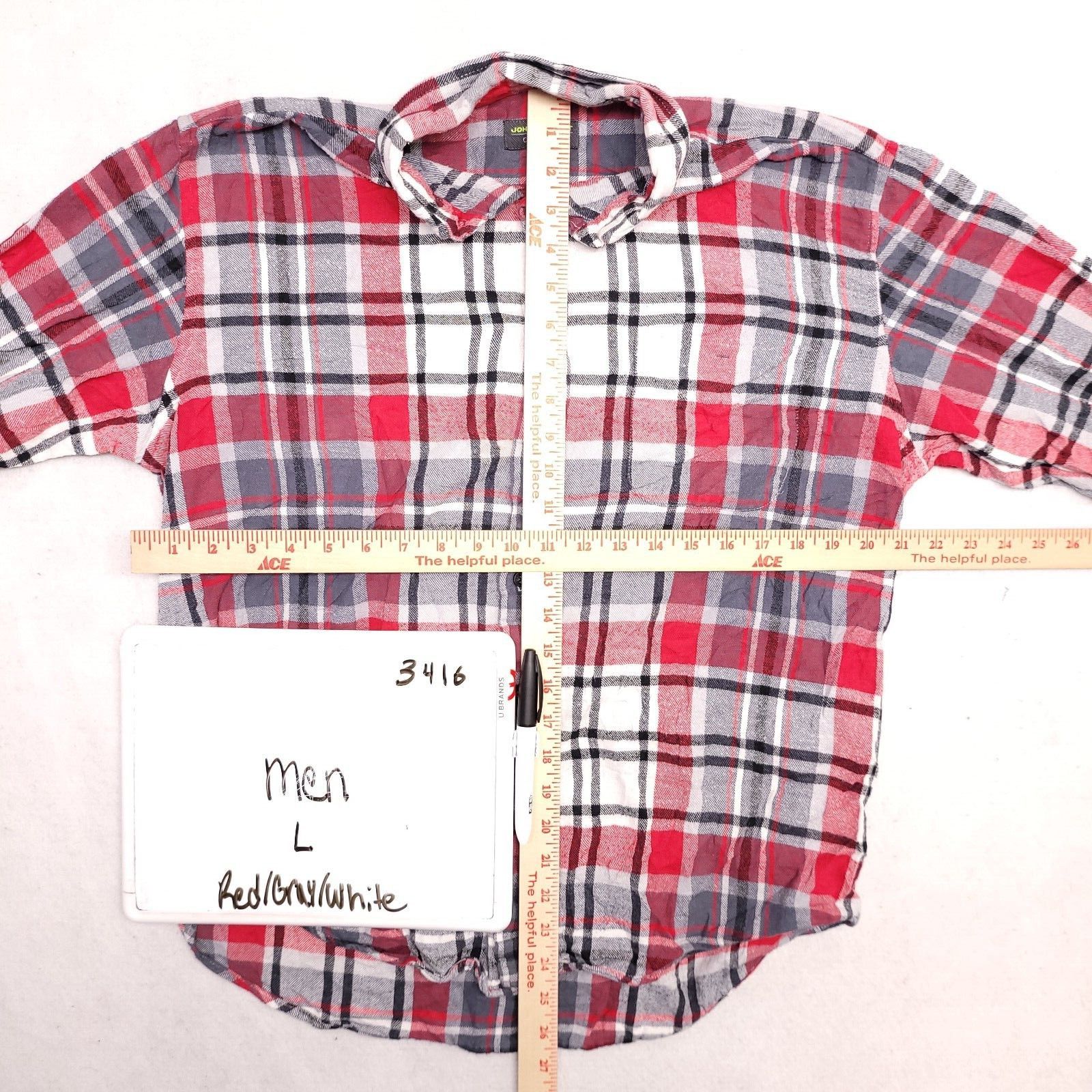John Bartlett John Bartlett Tartan Flannel Shirt Mens Size Large L Red Size US L / EU 52-54 / 3 - 6 Thumbnail
