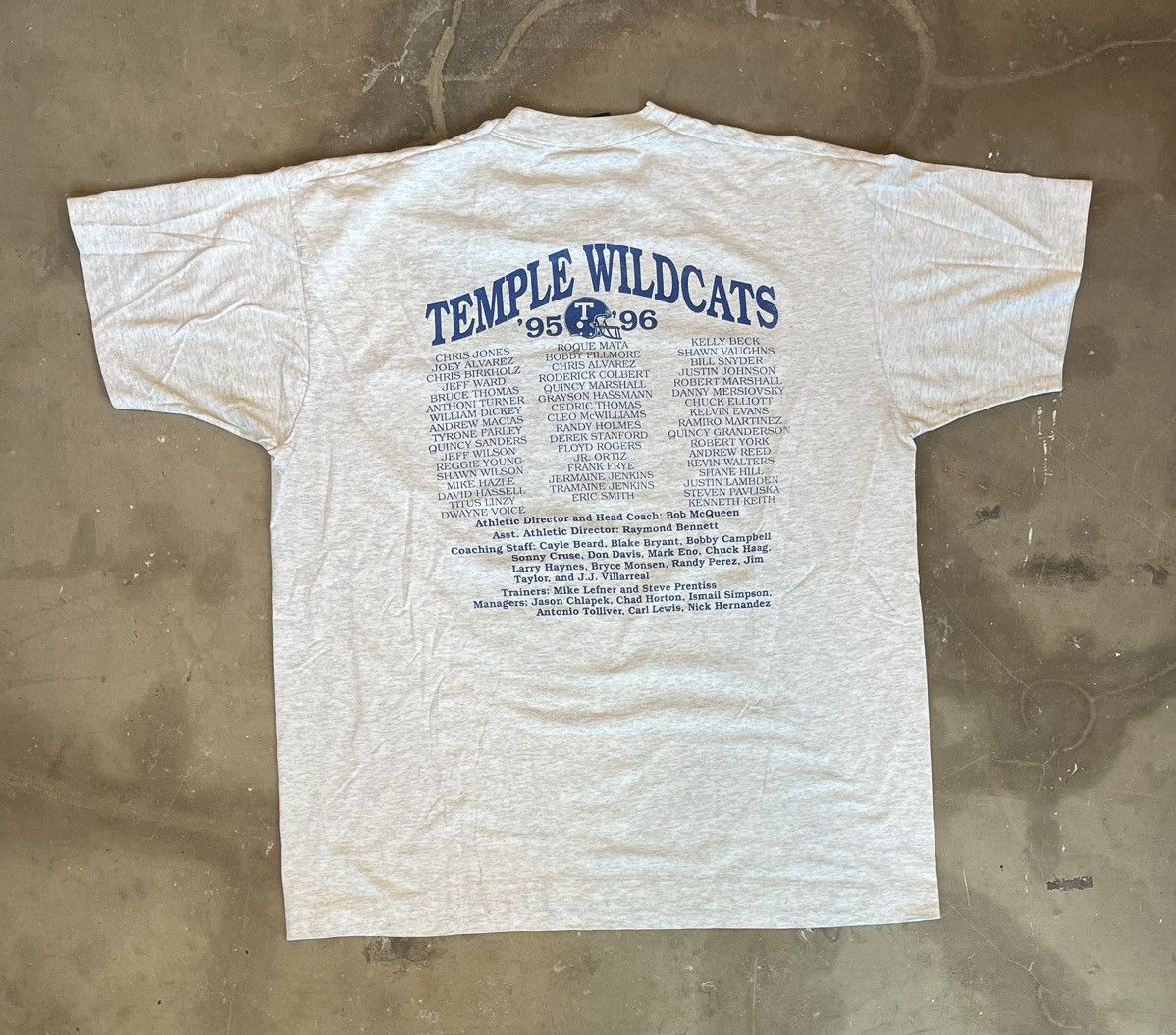 Fruit Of The Loom 90s Temple University Wildcats grey t-shirt Size US XL / EU 56 / 4 - 2 Thumbnail