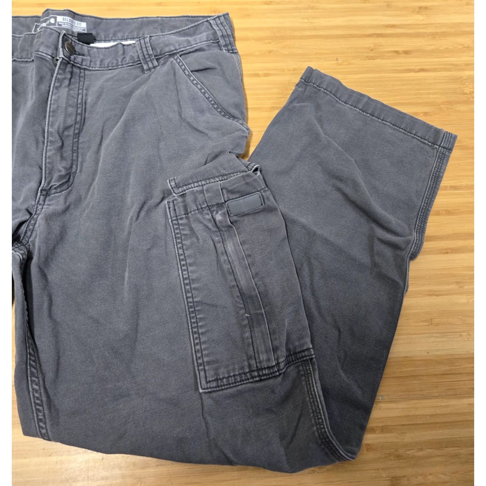 Carhartt Carhartt Pants Mens 40x32 Gray Relaxed Fit Cargo Work Utility Pockets Stretch Size US 40 / EU 56 - 4 Thumbnail