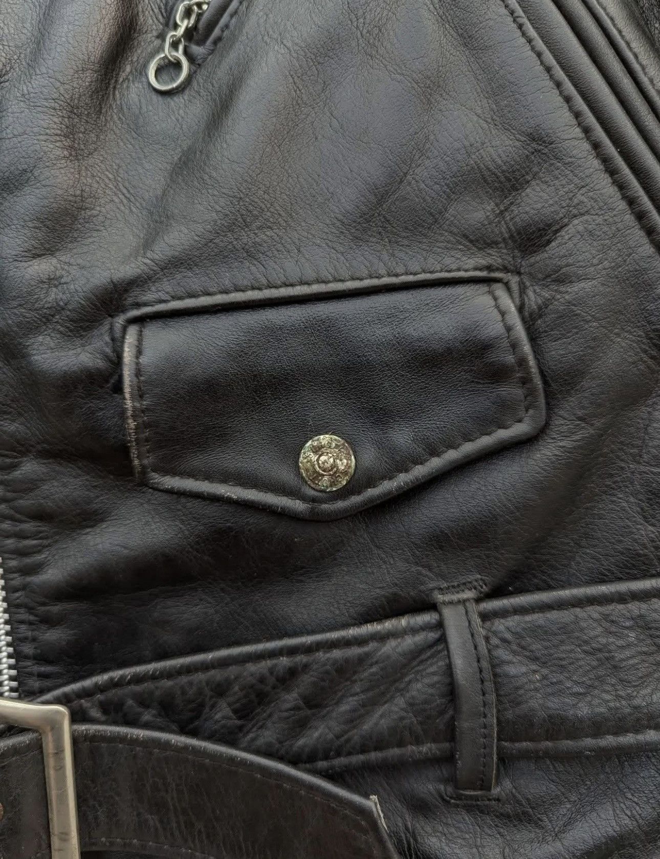 Schott Vintage 80s Schott Perfecto Leather Racer Jacket saiz 40 Size US M / EU 48-50 / 2 - 5 Thumbnail