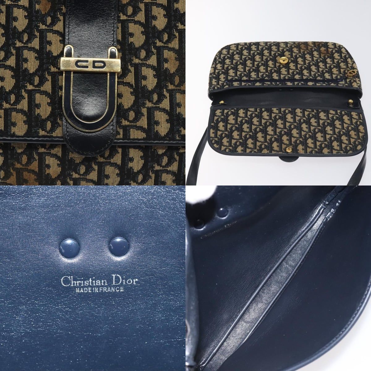 Dior DIOR Trotter Canvas Shoulder Bag Navy Size ONE SIZE - 11 Thumbnail