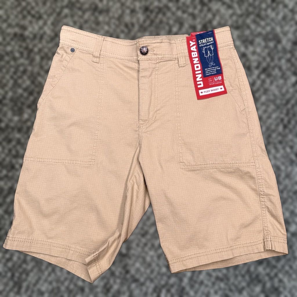 Vintage **Union Bay Stretch Mid Rise Cargo Shorts Mens Tan 30 Inseam** User: **Union Bay Stretch Mid Rise Cargo Shorts Mens Tan 30 Inseam** Size US 30 / EU 46 - 1 Thumbnail