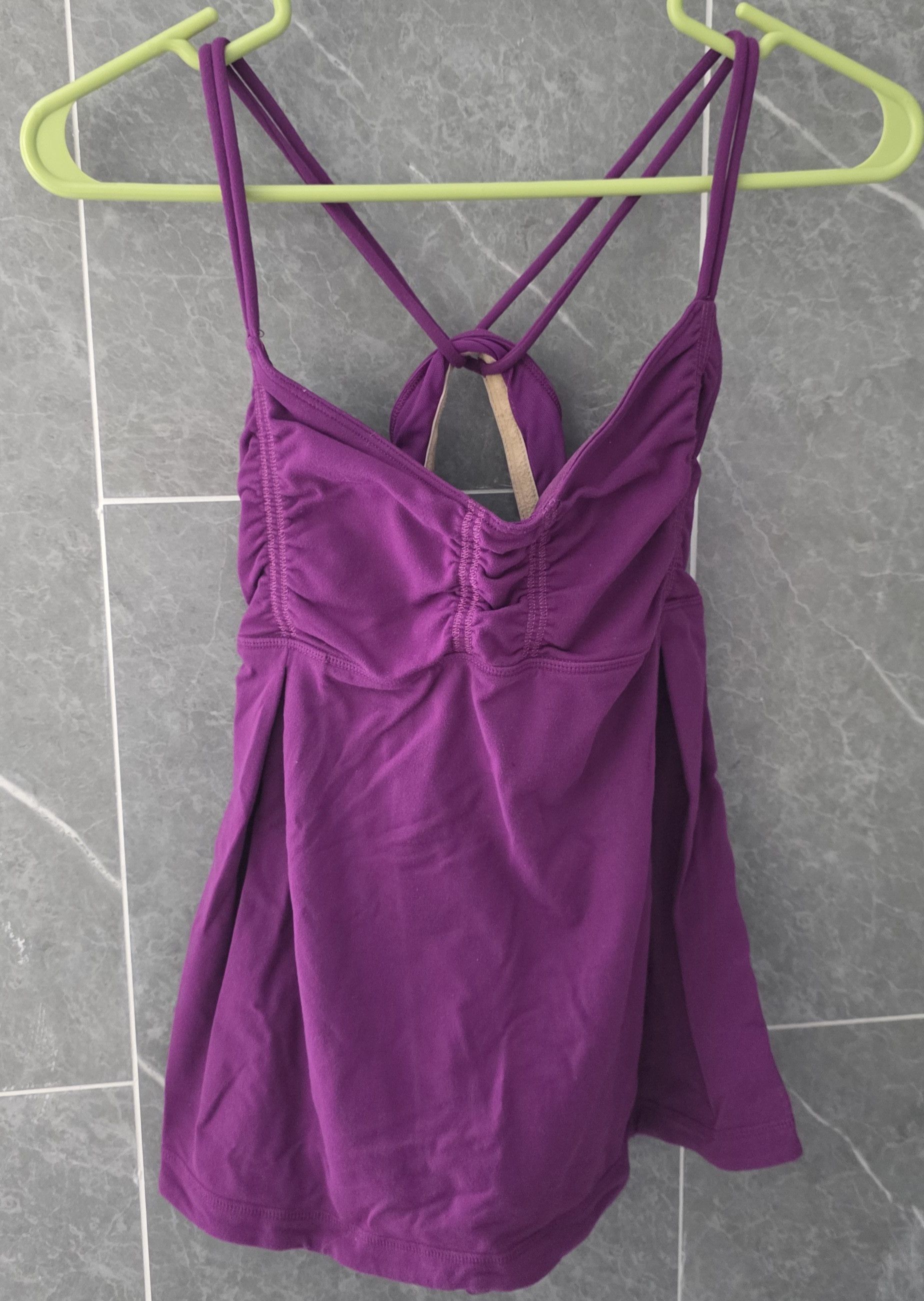 Lululemon Lululemon Ruched Purple Built In Bra Tank Top Size 8 Size M / US 6-8 / IT 42-44 - 1 Thumbnail