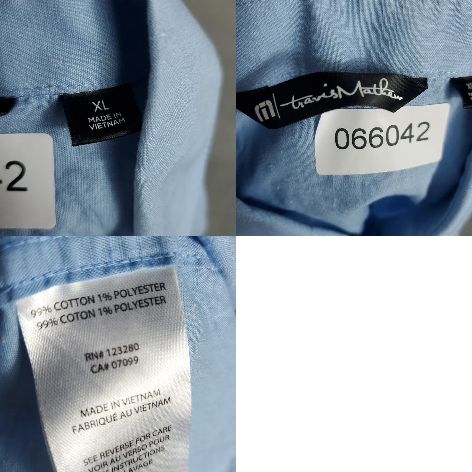 TravisMathew Travis Mathew Shirt Mens XL Button-Up Short Sleeve Blue Collared Pocket Size US XL / EU 56 / 4 - 8 Thumbnail
