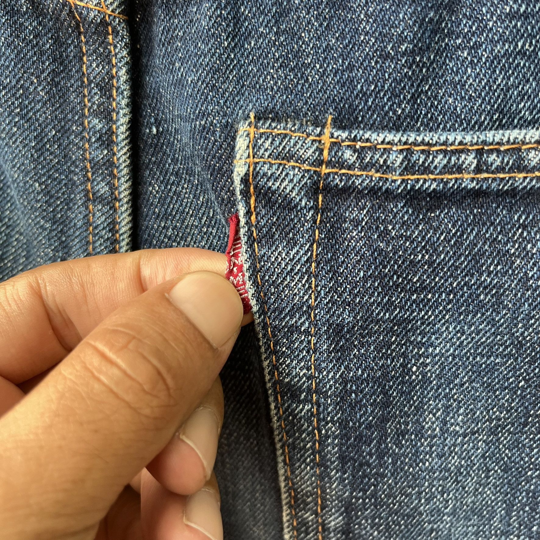 Denime Size 30x33.5 Vintage 80s Denime Big E Japan Denim S1515 Size US 30 / EU 46 - 14 Thumbnail