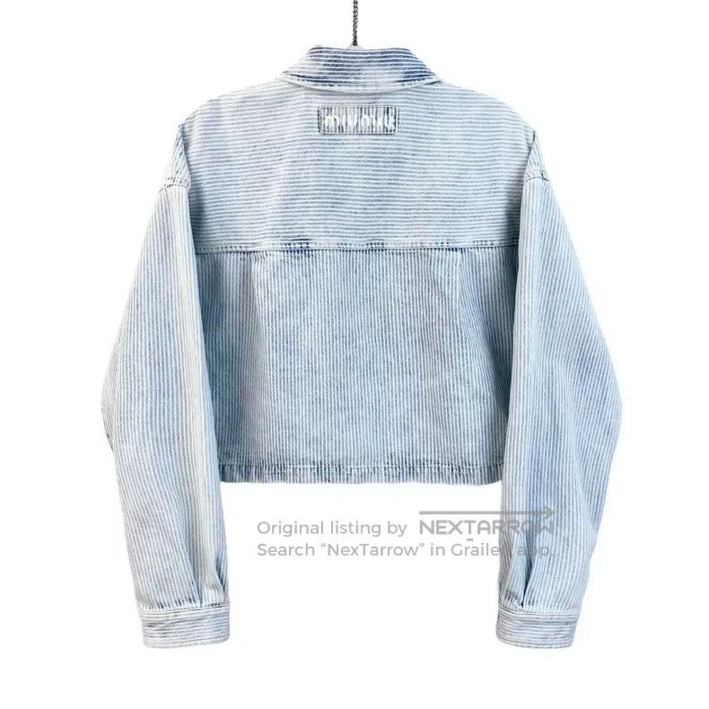 Miu Miu Miu Miu 40 Back logo striped denim jacket Size M / US 6-8 / IT 42-44 - 2 Thumbnail