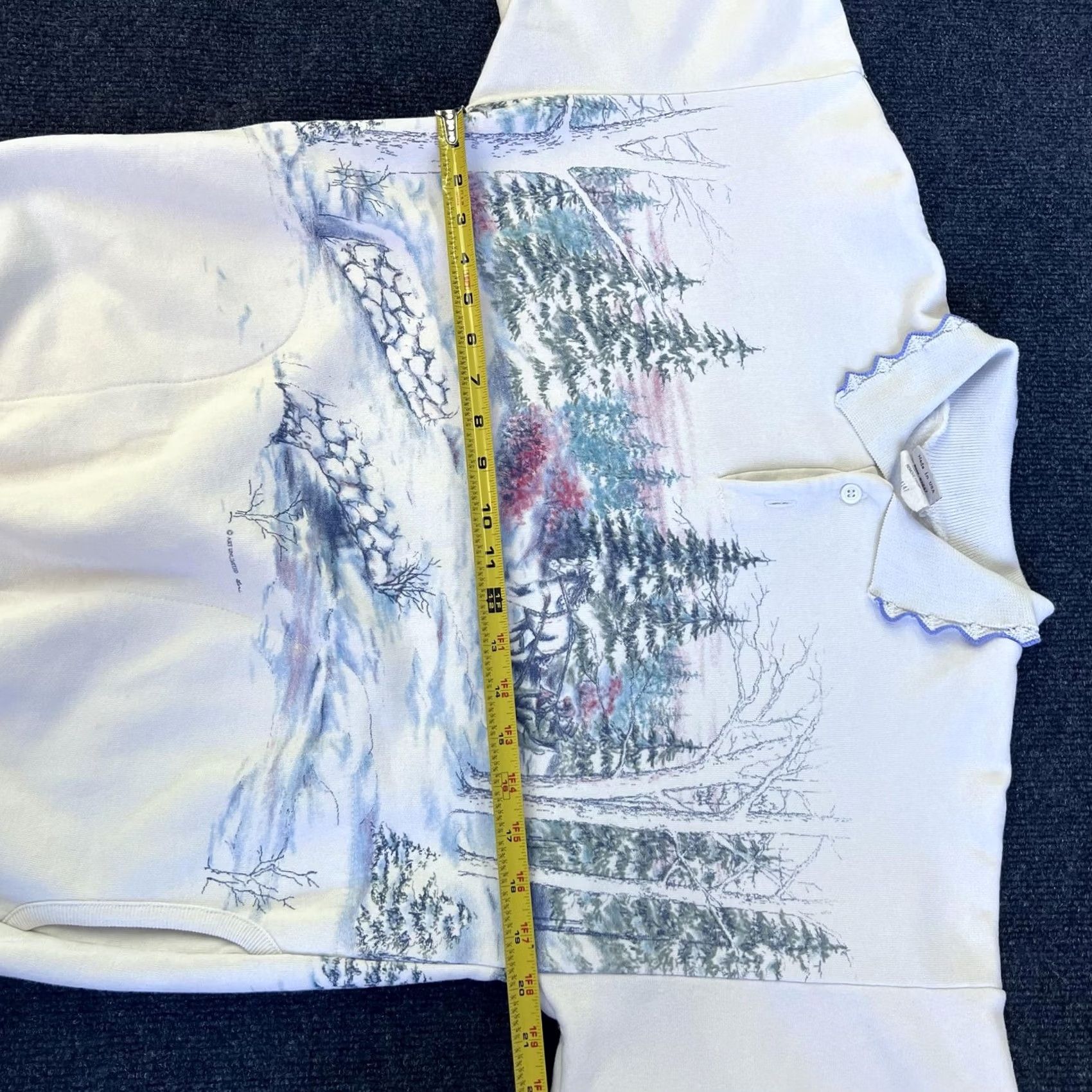 Vintage VINTAGE Art Unlimited Sweatshirt Womens Medium White Winter Scene Horse 90s Size M / US 6-8 / IT 42-44 - 6 Thumbnail
